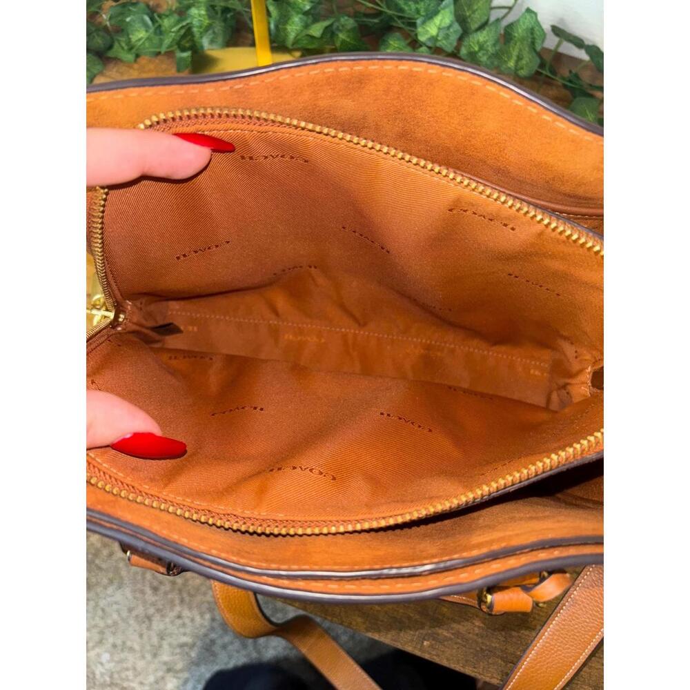Coach Brooke Carryall 28 in Cognac Pebbled Leather - Picture 8 of 9